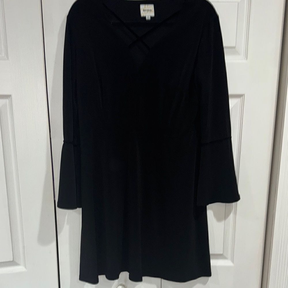 Beyond ashley graham flare fell sleeve  Black Dress